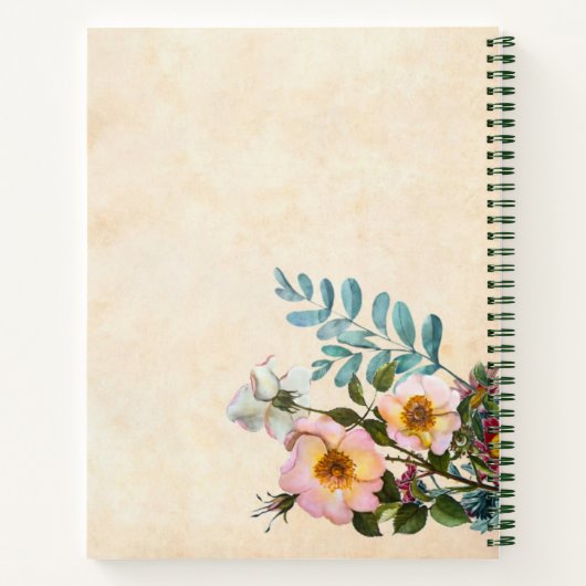 Waterverf - Daily Planner-laptop met Floral Design Notitieboek (Achterkant)