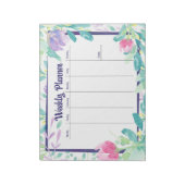 Waterverf Dainty Floral Weekly Planner Notitieblok (Linkerzijde)