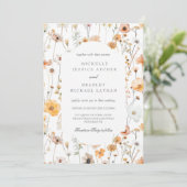 Waterverf Dainty Flowers bruiloft uitnodiging (Staand voorkant)