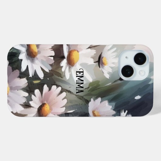 Waterverf Daisies Aangepaste naam Case-Mate iPhone Case (Achterkant (horizontaal))