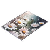Waterverf Daisies Aangepaste Naam Tekst Notitieboek (Linkerzijde)