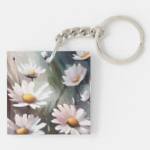 Waterverf Daisies Aangepaste Naam Tekst Sleutelhanger (Achterkant)