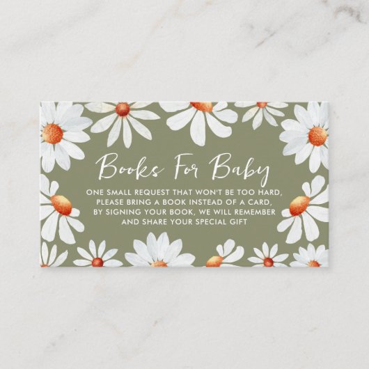 Waterverf Daisies Books for Baby Informatiekaartje (Voorkant)