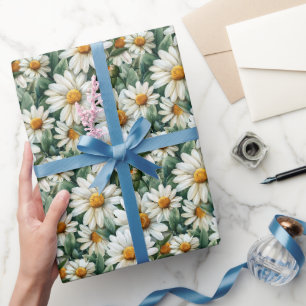 Waterverf Daisies Cadeaupapier