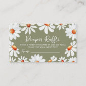 Waterverf Daisies Diaper Raffle Informatiekaartje (Voorkant)