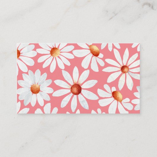 Waterverf Daisies Diaper Raffle Informatiekaartje (Achterkant)