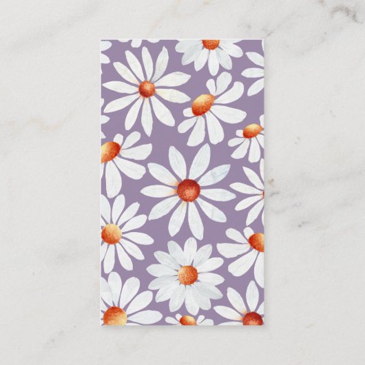 Waterverf Daisies en Butterfly Diaper Raffle Informatiekaartje (Achterkant)