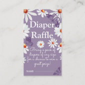 Waterverf Daisies en Butterfly Diaper Raffle Informatiekaartje (Voorkant)