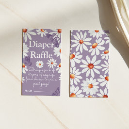 Waterverf Daisies en Butterfly Diaper Raffle Informatiekaartje