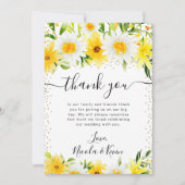 Waterverf Daisies en Yellow Flowers Bruiloft Bedankkaart (Voorkant)