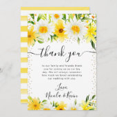 Waterverf Daisies en Yellow Flowers Bruiloft Bedankkaart (Voorkant / Achterkant)