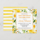 Waterverf Daisies en Yellow Flowers Verjaardag Kaart (Voorkant / Achterkant)