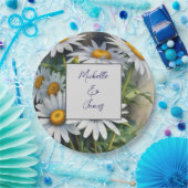 Waterverf Daisies Flowers Professional Trendy Papieren Bordje (Feest)