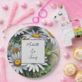 Waterverf Daisies Flowers Professional Trendy Papieren Bordje (Feest)