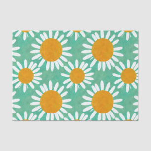 Waterverf Daisies Folk-kunst geïnspireerd Tissuepapier