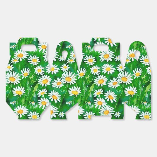 Waterverf Daisies in een Groen Veld Bedankdoosjes (Ongevouwen)