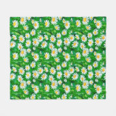 Waterverf Daisies in een Groen Veld Fleece Deken (Voorkant (Horizontaal))