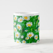 Waterverf Daisies in een Groen Veld Grote Koffiekop (Voorkant)
