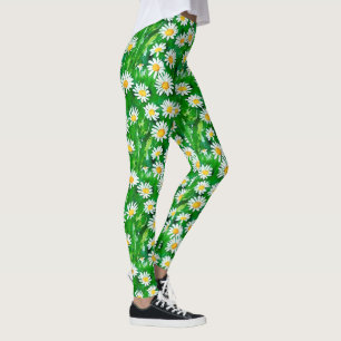 Waterverf Daisies in een Groen Veld Leggings