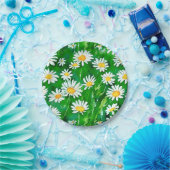 Waterverf Daisies in een Groen Veld Papieren Bordje (Feest)