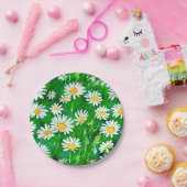 Waterverf Daisies in een Groen Veld Papieren Bordje (Feest)