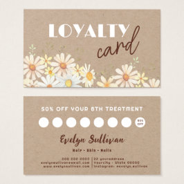 Waterverf daisies kraft paper loyalty card visitekaartje
