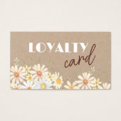 Waterverf daisies kraft paper loyalty card visitekaartje (Voorkant)