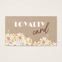 Waterverf daisies kraft paper loyalty card