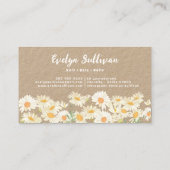 Waterverf daisies kraft visitekaartje (Achterkant)