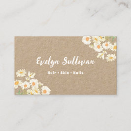Waterverf daisies kraft visitekaartje