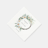 Waterverf Daisies krans bruiloft Servet (Hoek)