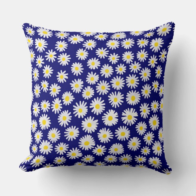 Waterverf Daisies Kussen (Voorkant)