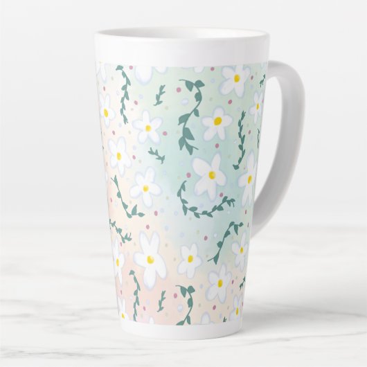 Waterverf Daisies Latte Mok (Rechterhoek)