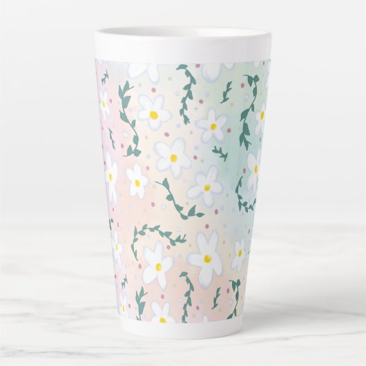 Waterverf Daisies Latte Mok (Voorkant)