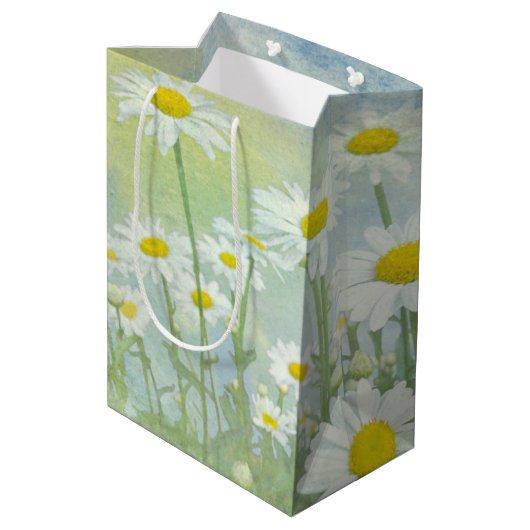 Waterverf Daisies Medium Cadeauzakje (Achterkant Gekanteld)