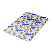Waterverf Daisies op Denim Blue Badmat (Gekanteld)