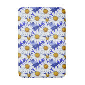 Waterverf Daisies op Denim Blue Badmat (Voorkant Verticaal)
