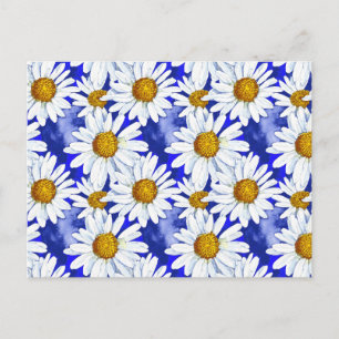 Waterverf Daisies op Denim Blue Briefkaart