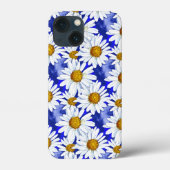 Waterverf Daisies op Denim Blue Case-Mate iPhone Case (Achterkant)