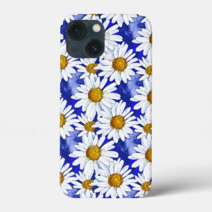 Waterverf Daisies op Denim Blue Case-Mate iPhone Case