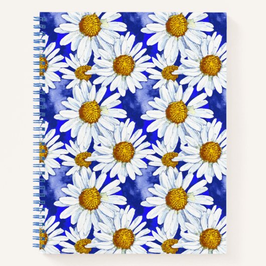 Waterverf Daisies op Denim Blue Journal Notitieboek (Voorkant)