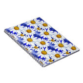 Waterverf Daisies op Denim Blue Notitieboek (Rechterzijde)