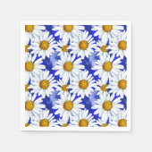 Waterverf Daisies op Denim Blue Servet (Voorkant)