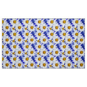 Waterverf Daisies op Denim Blue Stof (Fat Quarter)