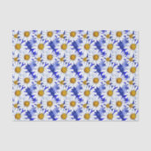 Waterverf Daisies op Denim Blue Tissuepapier (Voorkant)