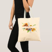 Waterverf daisies persoonlijke canvas tas (Voorkant (product))
