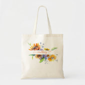 Waterverf daisies persoonlijke canvas tas (Voorkant)