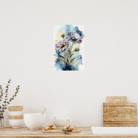 Waterverf Daisies Poster (Keuken)
