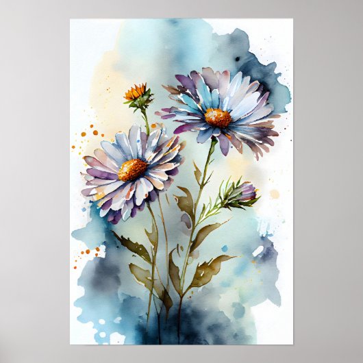 Waterverf Daisies Poster (Voorkant)