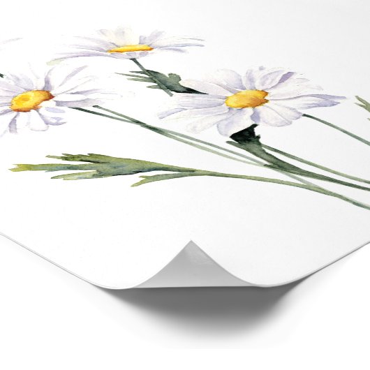 Waterverf Daisies Poster (Hoek)